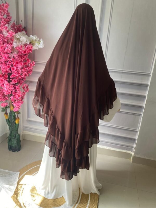 Liyana Premium Chiffon Khimar for Coffee Brown colour