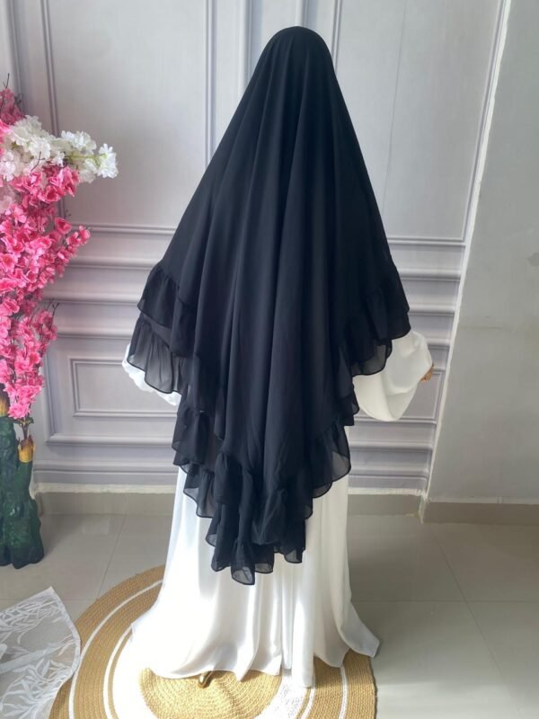 Liyana Luxe Chiffon Khimar for Black Colour